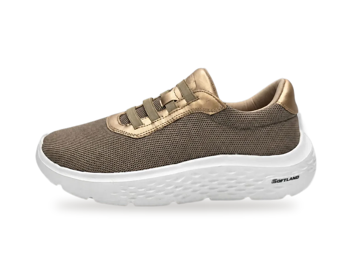 Espadrille SOFT à lacets 597 Beige doré, profil