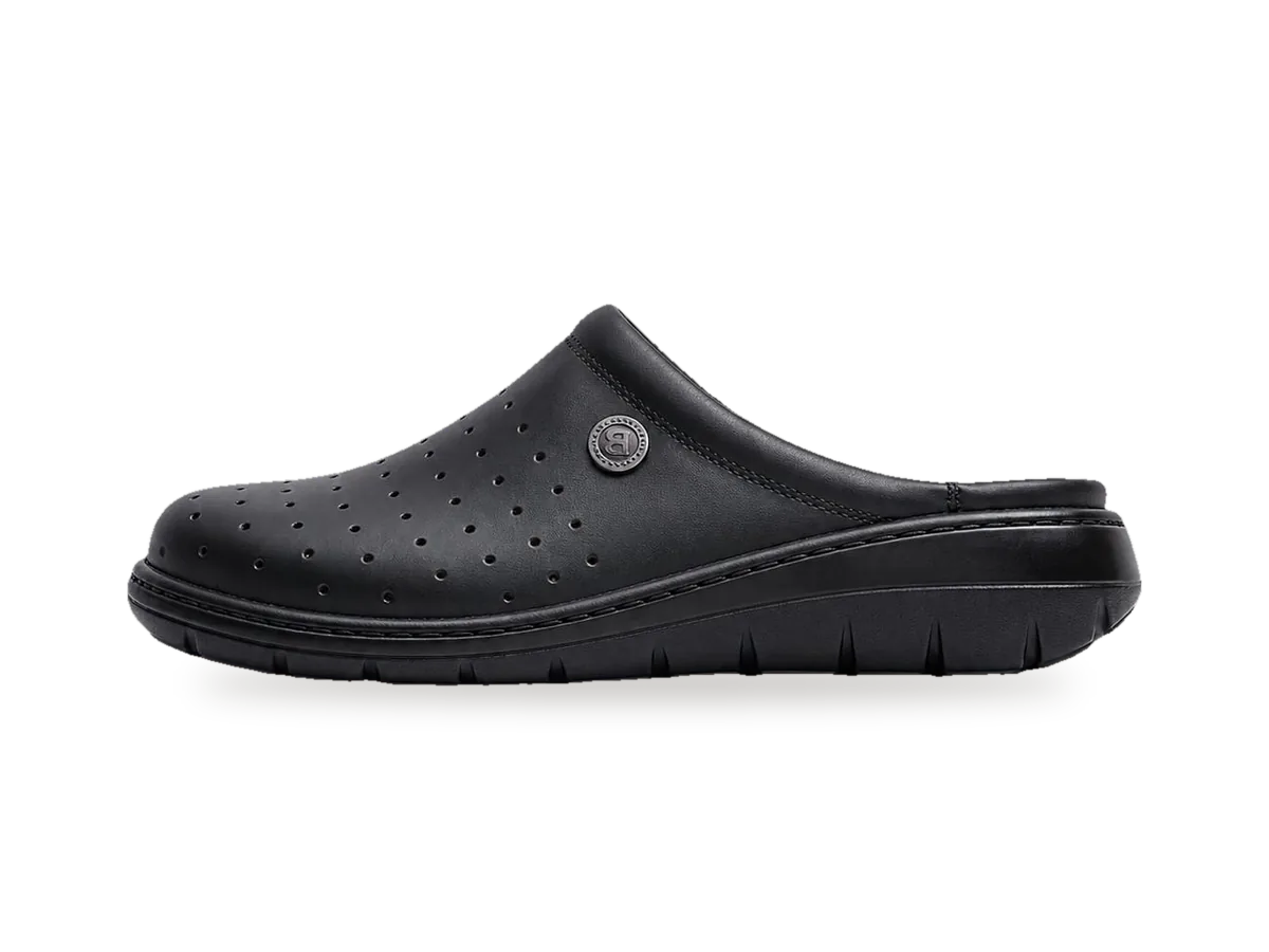 Sabot cuir perforé 6000 Noir, profil