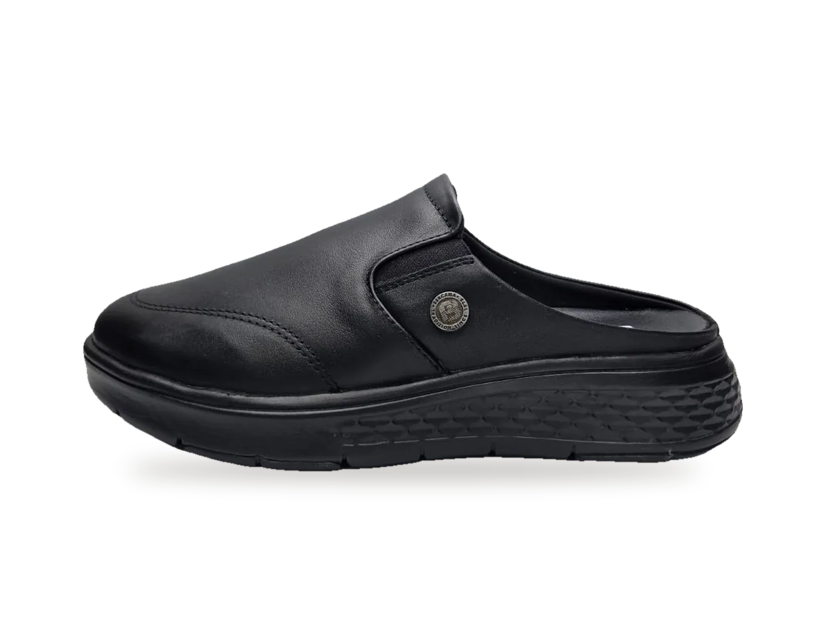 Sabot cuir femme F502 Noir, profil
