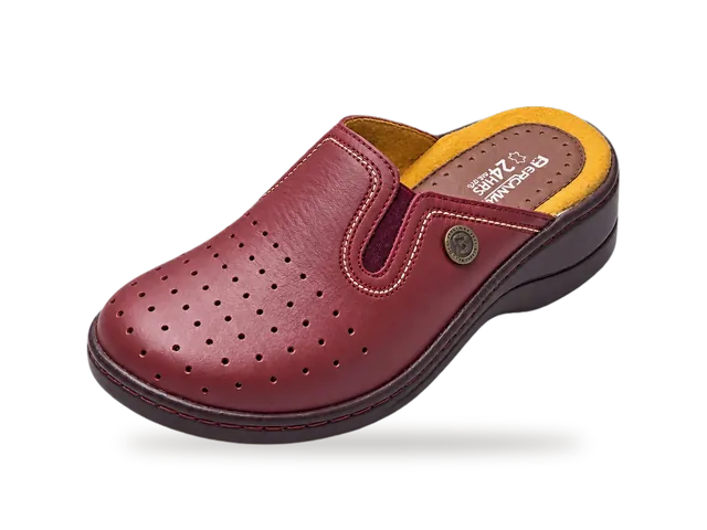 Sabot médical cuir perforé à élastique 5004