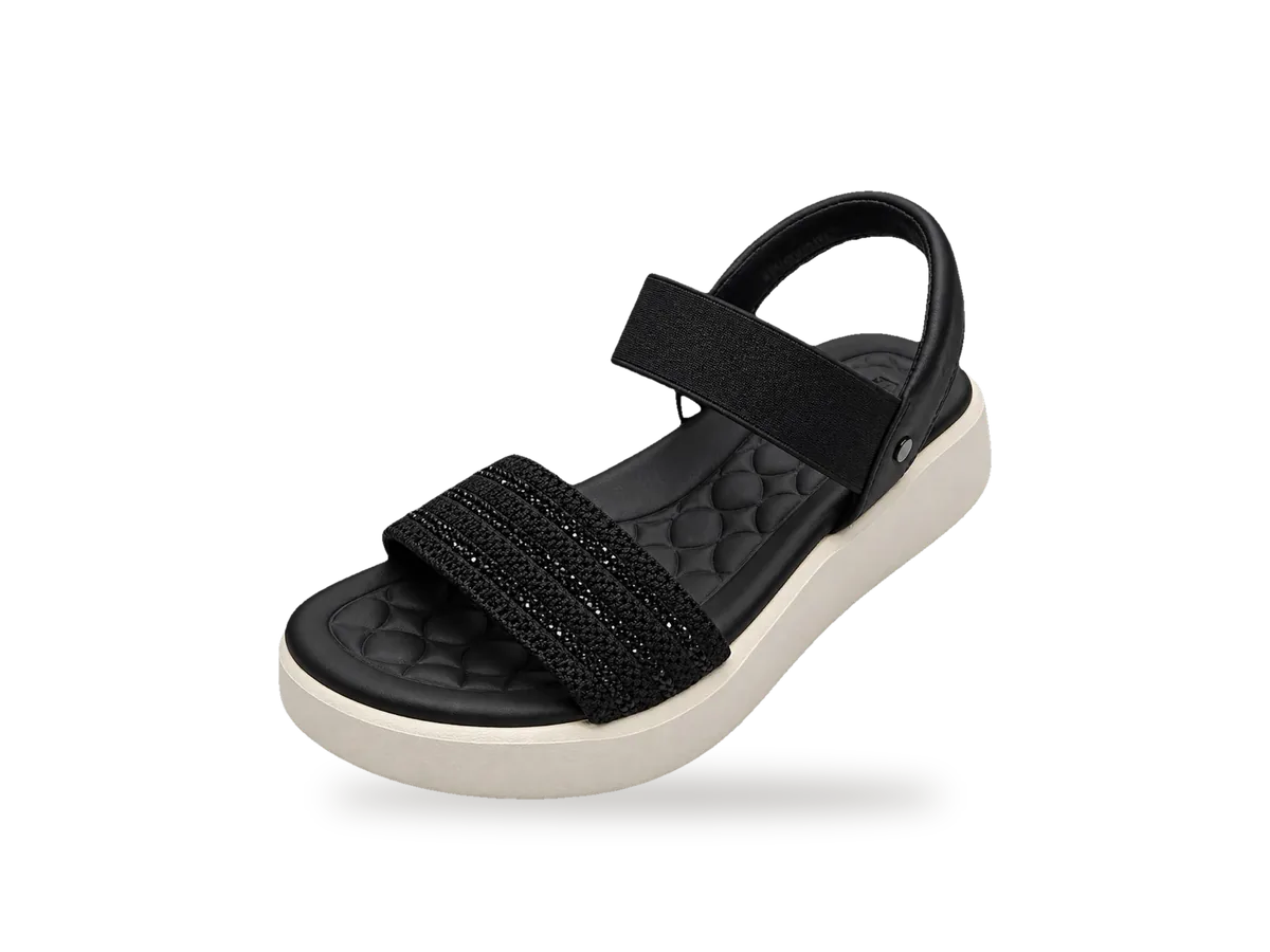 Sandale plateforme bride élastique Noir, profil