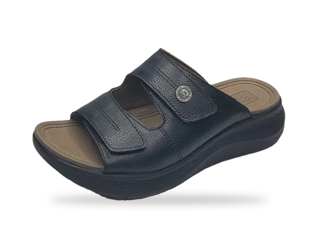 Sandale compensée cuir femme