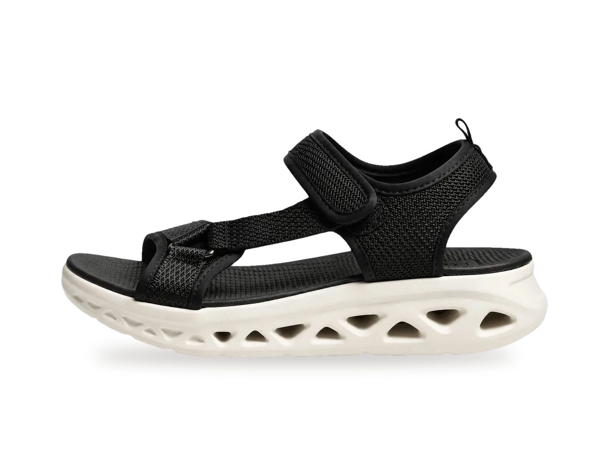 Sandale velcro semelle extra-légère Noir, profil