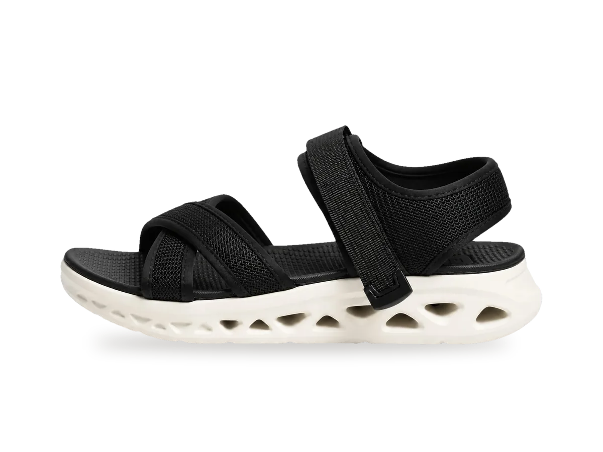 Sandale croisée semelle extra-légère Noir, profil