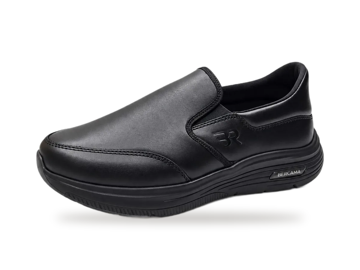 Slip-on cuir homme 506 Plus Noir, profil