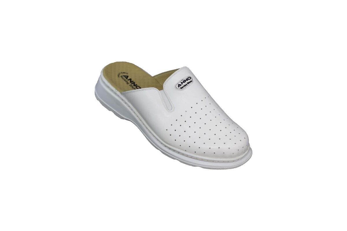 Sabots En Cuir Blanc Troués Taille 44 - Neufs Sans Boîte, Style Confortable